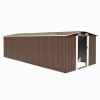 Garden Shed 101.2"x228.3"x71.3" Metal Brown
