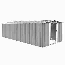 Garden Shed 101.2"x228.3"x71.3" Metal Gray