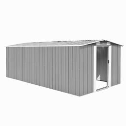 Garden Shed 101.2"x192.5"x71.3" Metal Gray
