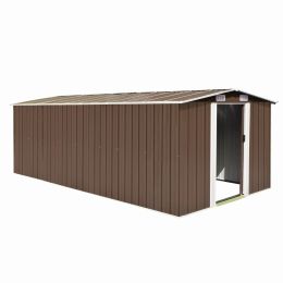 Garden Shed 101.2"x192.5"x71.3" Metal Brown