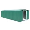 Garden Shed 101.2"x228.3"x71.3" Metal Green