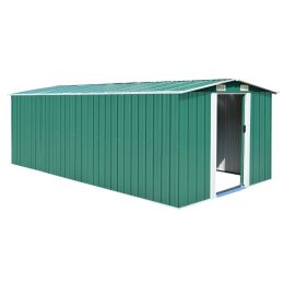 Garden Shed 101.2"x192.5"x71.3" Metal Green