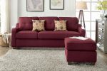 Cleavon II Sectional Sofa & 2 Pillows in Red Linen  YJ