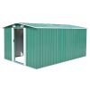 Garden Shed 101.2"x156.7"x70.1" Metal Green