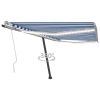 Manual Retractable Awning with LED 157.5"x118.1" Blue and White