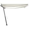Manual Retractable Awning with LED 157.5"x118.1" Cream
