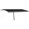 Manual Retractable Awning with LED 196.9"x118.1" Anthracite