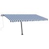 Manual Retractable Awning with LED 157.5"x118.1" Blue and White