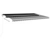 Manual Retractable Awning with LED 196.9"x118.1" Anthracite