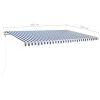 Manual Retractable Awning with LED 196.9"x118.1" Blue and White
