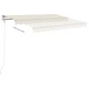 Manual Retractable Awning with LED 118.1"x98.4" Cream