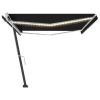 Manual Retractable Awning with LED 196.9"x118.1" Anthracite