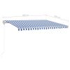 Freestanding Manual Retractable Awning 157.5"x118.1" Blue/White