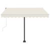 Manual Retractable Awning with LED 118.1"x98.4" Cream