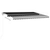 Manual Retractable Awning with LED 157.5"x118.1" Anthracite