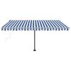 Freestanding Manual Retractable Awning 157.5"x118.1" Blue/White