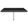 Manual Retractable Awning with LED 157.5"x118.1" Anthracite