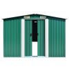Garden Shed 101.2"x228.3"x71.3" Metal Green