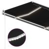 Manual Retractable Awning with LED 157.5"x118.1" Anthracite