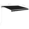 Manual Retractable Awning with LED 118.1"x98.4" Anthracite