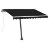 Manual Retractable Awning with LED 118.1"x98.4" Anthracite