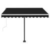 Manual Retractable Awning with LED 118.1"x98.4" Anthracite