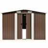 Garden Shed 101.2"x228.3"x71.3" Metal Brown