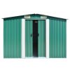 Garden Shed 101.2"x156.7"x70.1" Metal Green