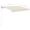 Manual Retractable Awning with LED 118.1"x98.4" Cream