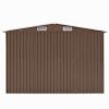 Garden Shed 101.2"x228.3"x71.3" Metal Brown