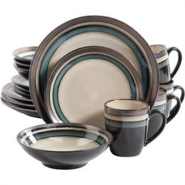 Gibson Elite Lewisville 16 Piece Dinnerware Set, Teal